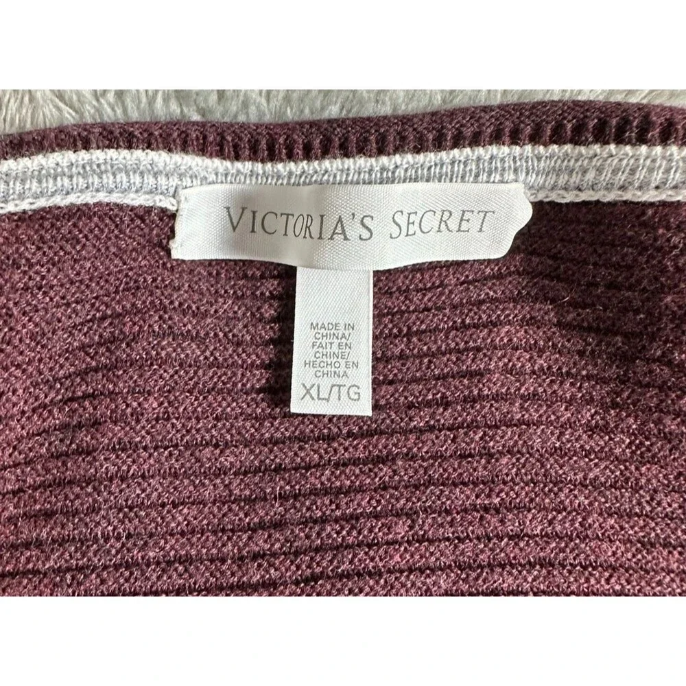 Victoria’s Secret Cashmere Blend Oversized Sweater XL Burgundy Y2K Cozy Soft - Picture 6 of 8